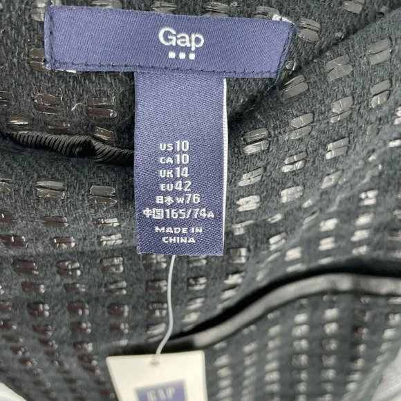 GAP Skirt Women's 10 Black Jacquard Straight Pencil Pocket Lined Zip Mini Skirt - Picture 9 of 10